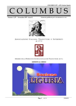 COLUMBUS periodico dell’AITI Liguria (Ass. Italiana Traduttori ed Interpreti) edito e stampato a cura di Enrico Pelos dal 1992 al 1999