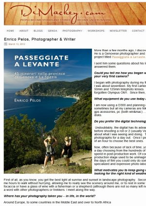 INTERVISTA SUL LIBRO PASSEGGIATE A LEVANTE DELLA FOTOGRAFA DIANE MACKEY ORIGINARIA DELLA NUOVA ZELANDA MA GRANDE CONOSCITRICE DI GENOVA (In inglese)